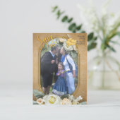 マルーンの背景にマンダラ 案内ポストカード (スタンド正面)