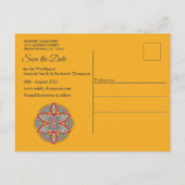 マルーンの背景にマンダラ 案内ポストカード (裏面)