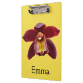 マルーンの蘭I美しい赤フローラ クリップボード (左)