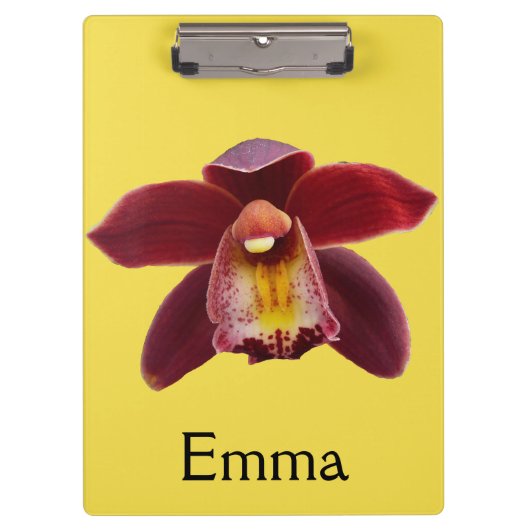 マルーンの蘭I美しい赤フローラ クリップボード (正面)