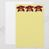マルーンの蘭I美しい赤フローラ 便箋 (正面/裏面)