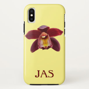 マルーンの蘭I美しい赤フローラ iPhone XSケース