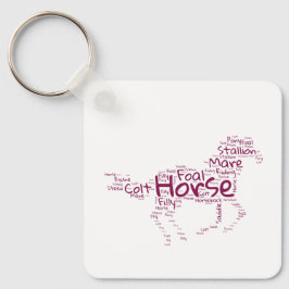 マルーンの馬ユニーク語クラウドデザイン キーホルダー