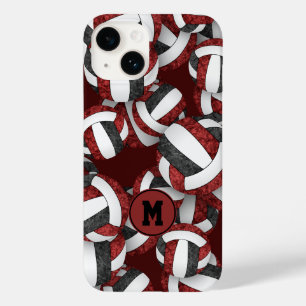 マルーンの黒いガーリーバレーボール柄のギフト Case-Mate iPhone 14ケース