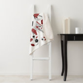 マルーンの黒いサッカーボールが女の子のスポーツルームをスター シェルパブランケット (インサイチュ)