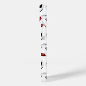 マルーンの黒いサッカーボールモノグラムの模様 Case-Mate iPhoneケース (裏面 / 左)