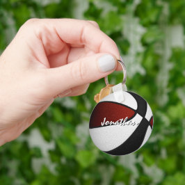 マルーンの黒いバスケットボールチームは男の子の女の子をカラー キーホルダー