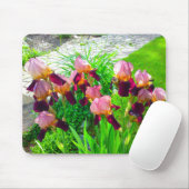 マルーンアイリスフラワーマウスパッド マウスパッド (マウス)