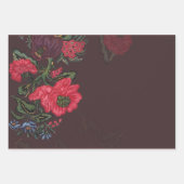 マルーンアンティークテキスタイルforホリディアニー大事な行事 ラッピングペーパーシート (正面3)