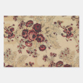 マルーンアンティークテキスタイルforホリディアニー大事な行事 ラッピングペーパーシート (正面2)