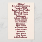 マルーンアールヌーボーフローリ結婚ッシュ プログラム (裏面)