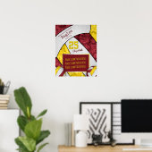 マルーンイエローガールズバレーボールチームの写真 ポスター (ホームオフィス)