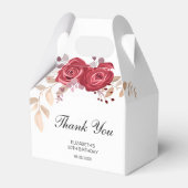 マルーンエレガントバラフローラグリーナリー誕生日 フェイバーボックス (正面サイド)