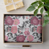 マルーンエレガントピンクブルゴーニュバラ花 薄葉紙 (ギフト)