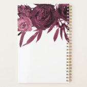 マルーンエレガントフローラブーケ（名前と写真） プランナー手帳 (裏面)