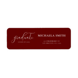 マルーンエレガント台本卒業差出人住所 ラベル