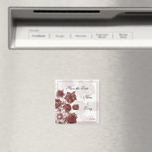 マルーンエレガント花結婚式の引き出物磁石 マグネット (インサイチュ (食洗機))