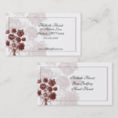 マルーンエレガント花花屋ビジネスカード 名刺 (正面/裏面)