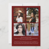 マルーンオレンジ紙吹雪卒業発表 招待状 (裏面)