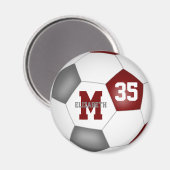 マルーンカスタムグレーのサッカーチームカラー マグネット (正面/裏面)