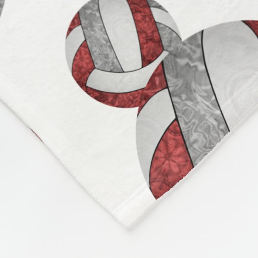 マルーンガーリーグレー学校チームカラーバレーボール フリースブランケット (角)