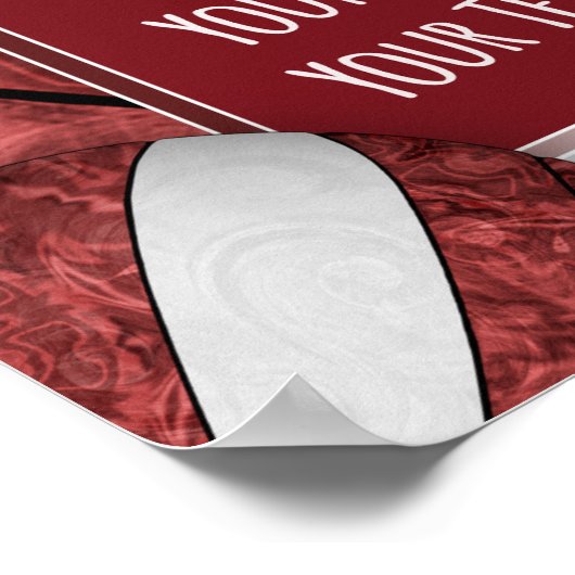 マルーンガーリー白バレーボールチームの写真 ポスター (角)