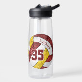 マルーンガーリー金ゴールドバレーボールチームカラー ウォーターボトル (左面)