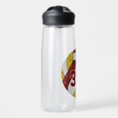 マルーンガーリー金ゴールドバレーボールチームカラー ウォーターボトル (正面)