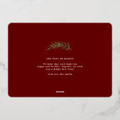 マルーンクラシッククリスマスモノグラムリースTWO写真 箔シーズンカード (裏面)