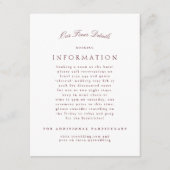 マルーンクラシックバエレガントルフォーマルグ結婚ン エンクロージャーカード (正面)