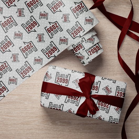 マルーンクラス年の音声バブル ラッピングペーパー