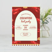 マルーンクロフィッシュボイルパーティーピクニックお祝い 招待状 (スタンド正面)
