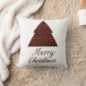 マルーングリッタークリスマスツリー – メリークリスマス クッション (ブランケット)