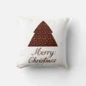 マルーングリッタークリスマスツリー – メリークリスマス クッション (正面)