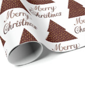 マルーングリッタークリスマスツリー – メリークリスマス ラッピングペーパー (ロールコーナー)