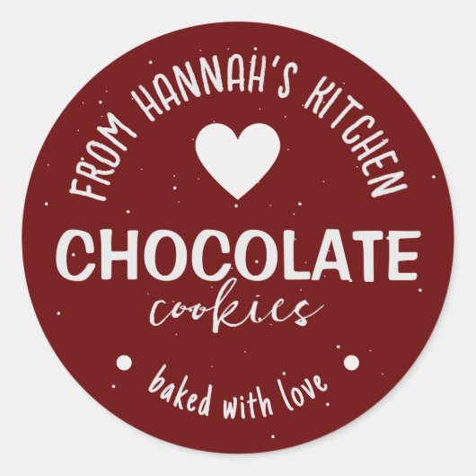 マルーングリッター焼いた背景と愛 ラウンドシール (正面)