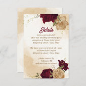 マルーングリーンベージュ金ゴールド植物学 エンクロージャーカード (正面/裏面)