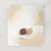 マルーングリーンベージュ金ゴールド植物学 プレイスカード (外部開封)