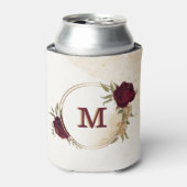 マルーングリーンベージュ金ゴールド植物学 缶クーラー (缶正面)