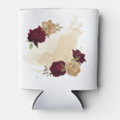 マルーングリーンベージュ金ゴールド植物学 缶クーラー (正面)