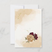 マルーングリーンベージュ金ゴールド結婚植物学 サンキューカード (裏面)