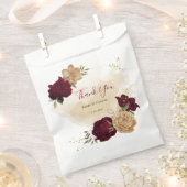 マルーングリーンベージュ金ゴールド結婚植物学 フェイバーバッグ (クリップ留めされた状態)