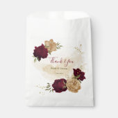 マルーングリーンベージュ金ゴールド結婚植物学 フェイバーバッグ (正面)