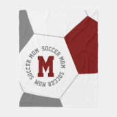 マルーングレーまたはANYチームカラーのサッカーママ フリースブランケット (正面)