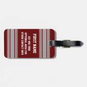 マルーングレーサッカージャージー名前をカスタムする番号 ラゲッジタグ (裏面横)