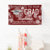 マルーングレーモダンバブルおめでとう卒業 横断幕 (インサイチュ)