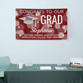 マルーングレーモダンバブルおめでとう卒業 横断幕 (トレードショー)