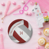 マルーングレー10代のバレーボールパーティー ペーパープレート (パーティー)