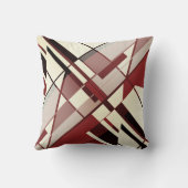マルーンシェードブラックベージュディアゴナルアンギュラデザイン クッション (裏面)