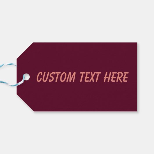 マルーンシンプルミニマル主義者 ギフトタグ (裏面横)